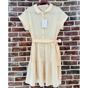 NWT Gal Meets Glam Amber Shirt Dress, Yellow and White Stripes, Size 10